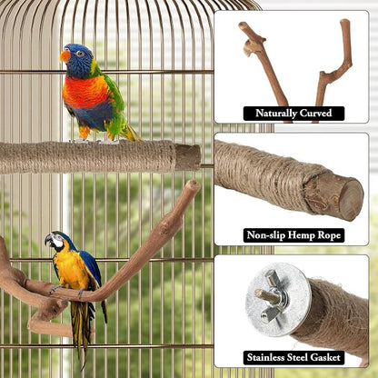 REHALY Large Bird Perch Stand, Paw Grinding Forks, Stand & Toys - Image 3