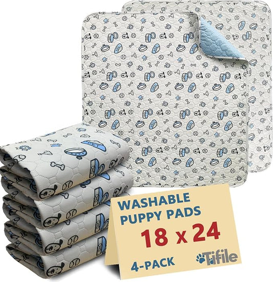 Washable Pee Pads for Dogs, 18x24in Reusable Puppy Pads, Absorbent Whelping Pads by TIFILE