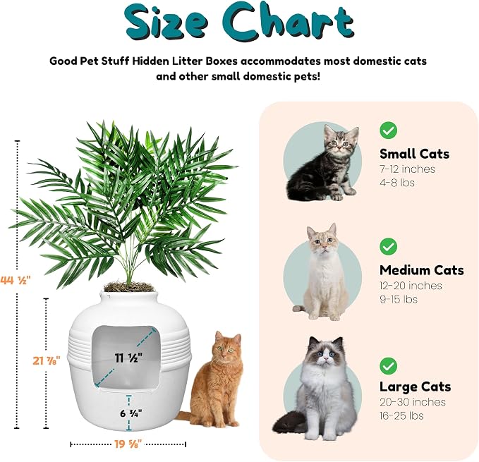 Good Pet Stuff Hidden Litter Box Planter, Decorative Cat Litter Enclosure - Image 7