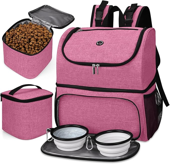BAGLHER Pet Travel Bag, Double-Layer Pet Supplies Backpack, Pet Travel Backpack by BAGLHER