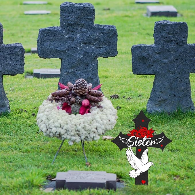 Cross Grave Decorations for Cemetery, Sympathy Memorial Stakes for Loss of - Image 5