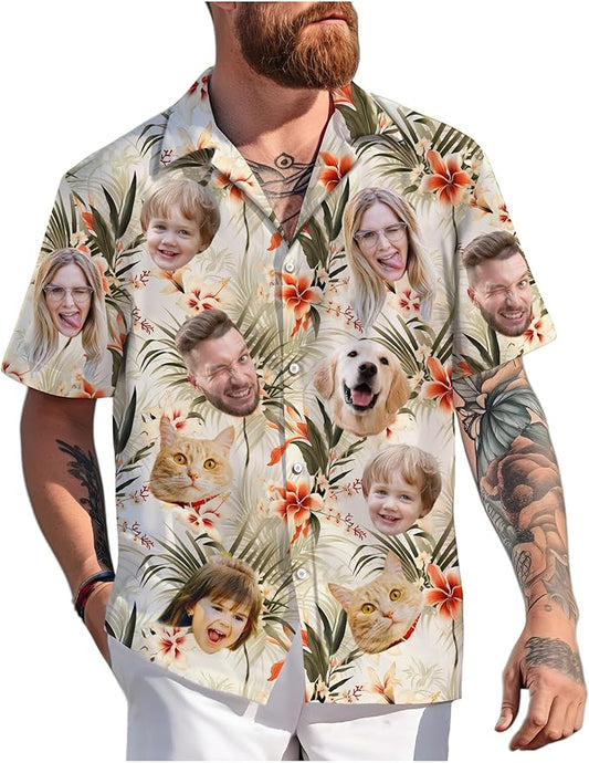 Custom Hawaiian Shirt with Face Photo Picture by GLOXO