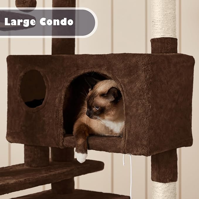 Yaheetech 54in Cat Tree Tower Condo Cat Furniture w/Scratching Post - Image 6