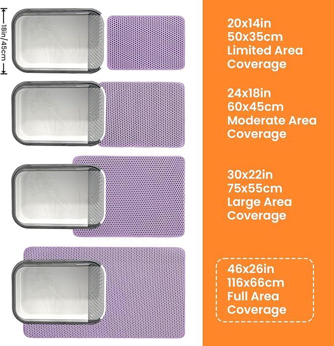 Jumbo Cat Litter Mat, 46x26 Inches Double Layer Honeycomb Litter Trapping Mat - Image 9