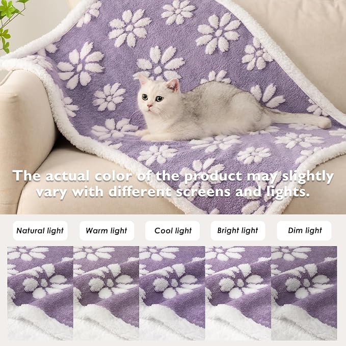 Waterproof Blanket for Dog Puppy Cat, Cute 3D Textured Flower Dog Blanket for - Image 7