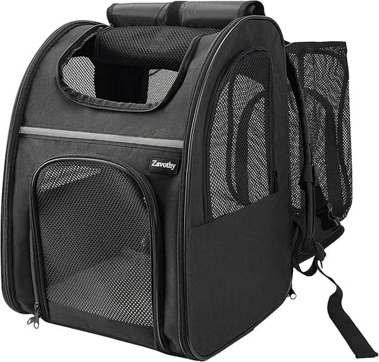 Zavothy Cat Backpack Carrier, Expandable Airline Approved Pet Backpack by Zavothy