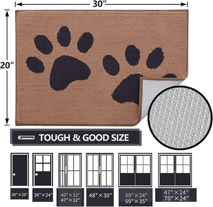 Buganda Dog Door Mat for Muddy Paws, Absorbent Dirt Trapper Washable Indoor - Image 2