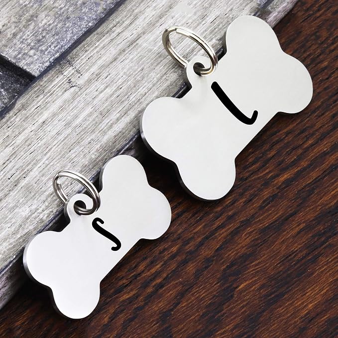 Ultra Joys Custom Personalized Dog ID Tag, Brushed Stainless Steel Bone Dog Tag - Image 7