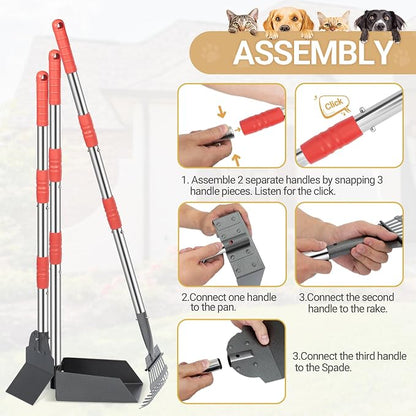 Heeyoo Dog Pooper Scooper, Dog Poop Tray and Rake Set, Pet Waste Removal Scoop - Image 4