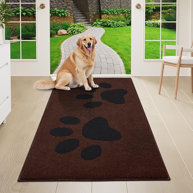 Buganda Dog Door Mat for Muddy Paws, Absorbent Dirt Trapper Washable Indoor by Buganda