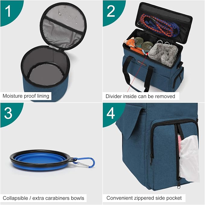 Modoker Dog Travel Bag, Weekend Pet Travel Set - Image 4