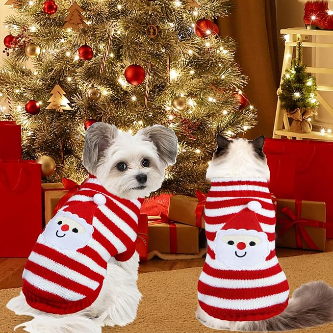 Dog Christmas Sweater Pet Winter Warm Coat Pajamas Small Dog Sweaters Christmas - Image 2
