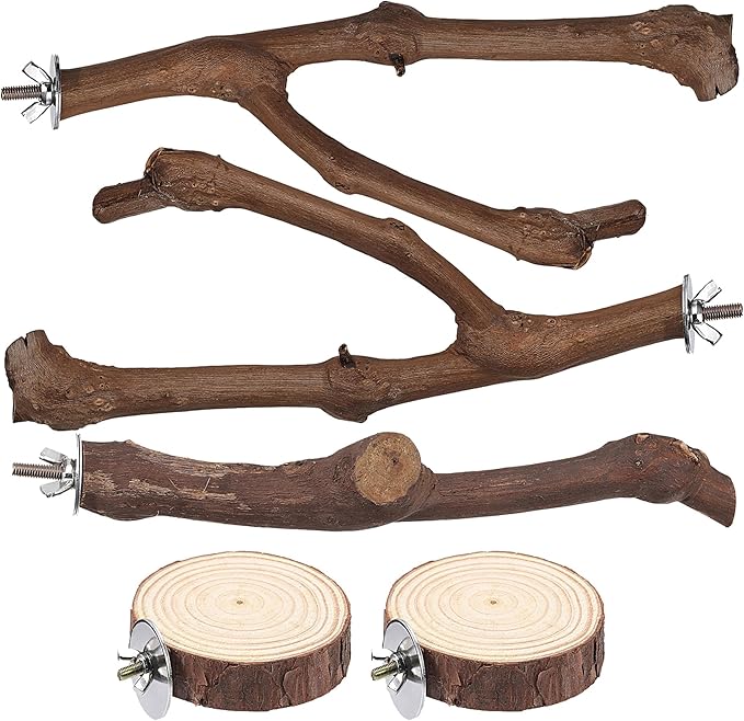 Mogoko 5PCS Bird Perch Natural Wood Grape Stick Stand, 3 Grape Stick Paw by Mogoko