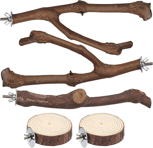 Mogoko 5PCS Bird Perch Natural Wood Grape Stick Stand, 3 Grape Stick Paw by Mogoko