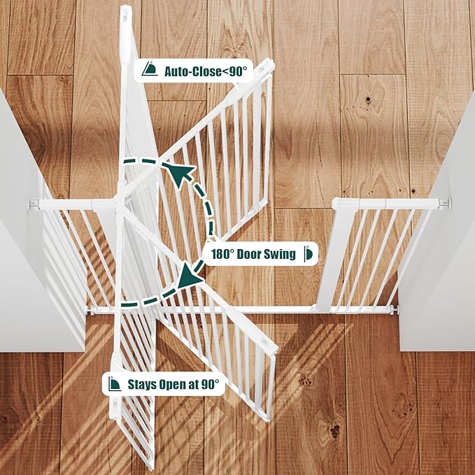 keny 51" Extra Tall Pet Gate, 29.7"-46" Wide Adjustable Cat Gate - Image 4