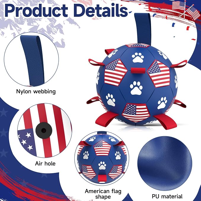 QDAN Dog Toys, Soccer Ball - Image 7