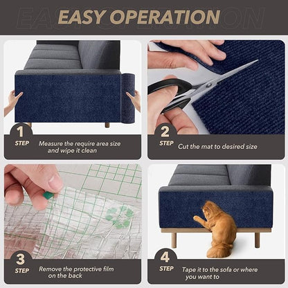 78.7"X15.8" Cat Scratching Mat, Self-Adhesive Cats Carpet, DIY Scratch - Image 6