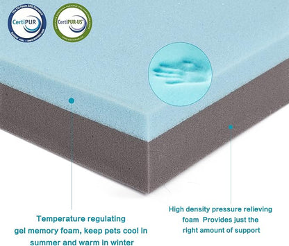 Orthopedic Memory Foam Bed for Medium Dogs, Cooling Crate Mat - Image 8