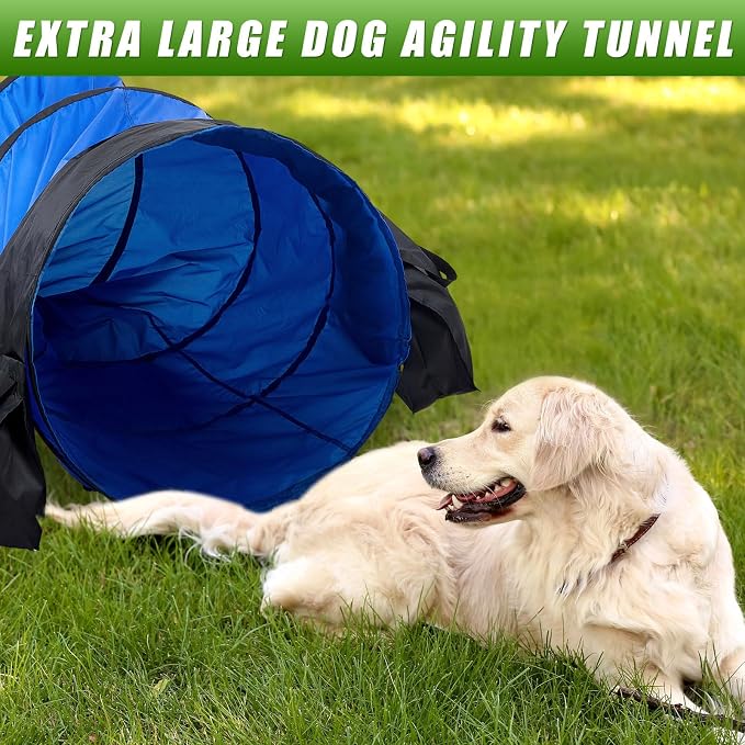 28 in 18 Foot Blue Extra Large Dog Agility Tunnel - Image 5