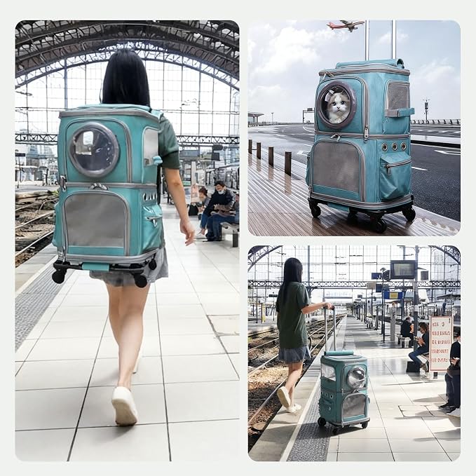2-in-1 Pet Carrier Backpack for Two Cats or One Dog - Image 6
