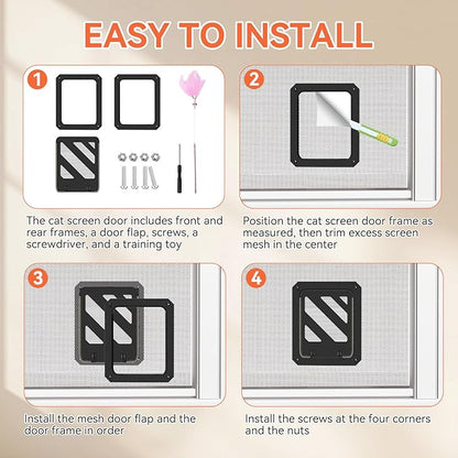 LIBBEPET Cat Door for Screen Door, Lockable Cat Screen Door for Cats & Small - Image 5