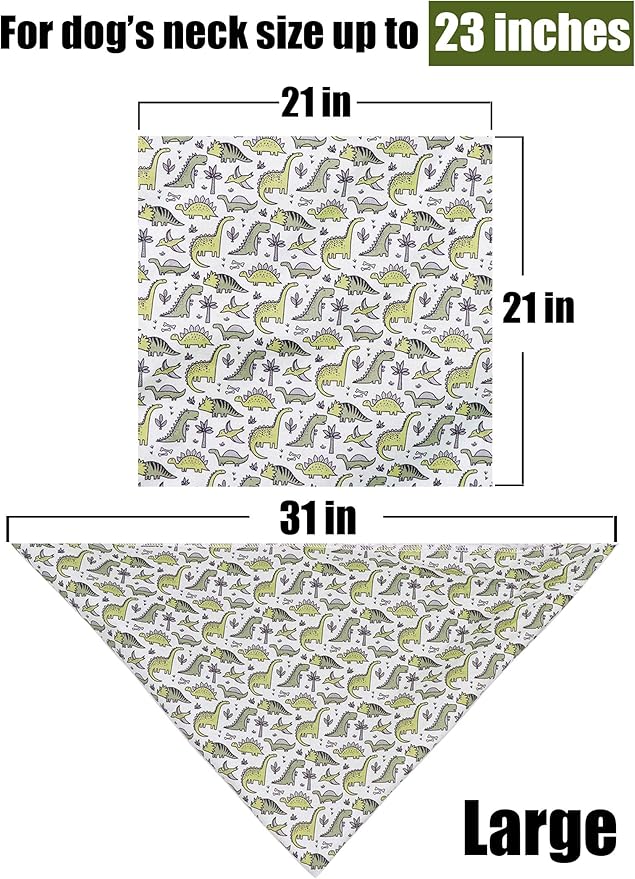 ARING PET Dinosaur Dog Bandanas, Summer Kerchief Triangle Bibs Scarf - Image 3