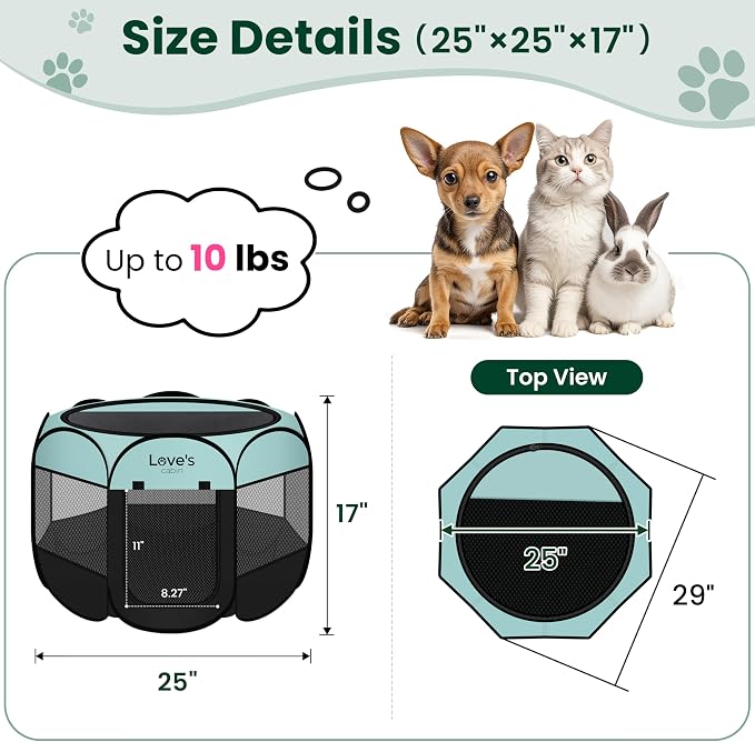 Love's cabin Pet Puppy Dog Playpen, Small Dog Tent Crates Cage Indoor/Outdoor - Image 3