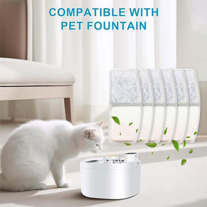 Cat Water Fountain Filters, 6 Pack Replacement Filters - Image 2