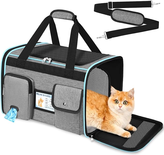 HUANLANG Soft-Sided Cat Carrier Airline Approved, Dog Carriers by HUANLANG