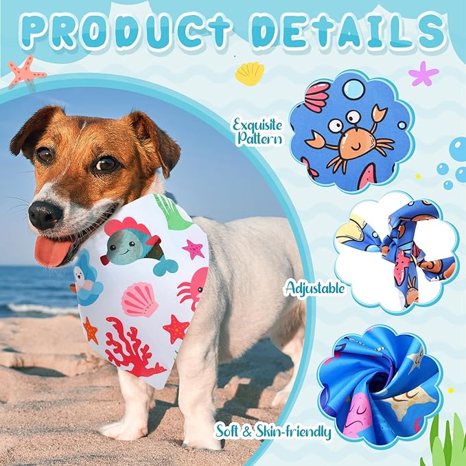 100 Pcs Dog Bandanas Bulk Hawaiian Dog Bandanas Summer 3 Sizes Washable - Image 3