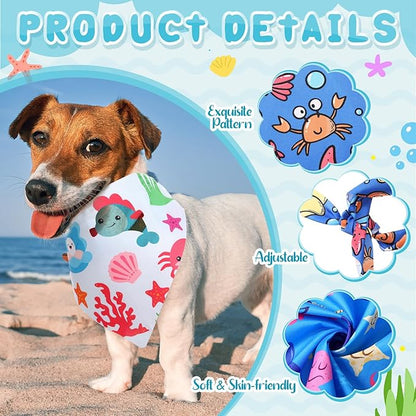 100 Pcs Dog Bandanas Bulk Hawaiian Dog Bandanas Summer 3 Sizes Washable - Image 3