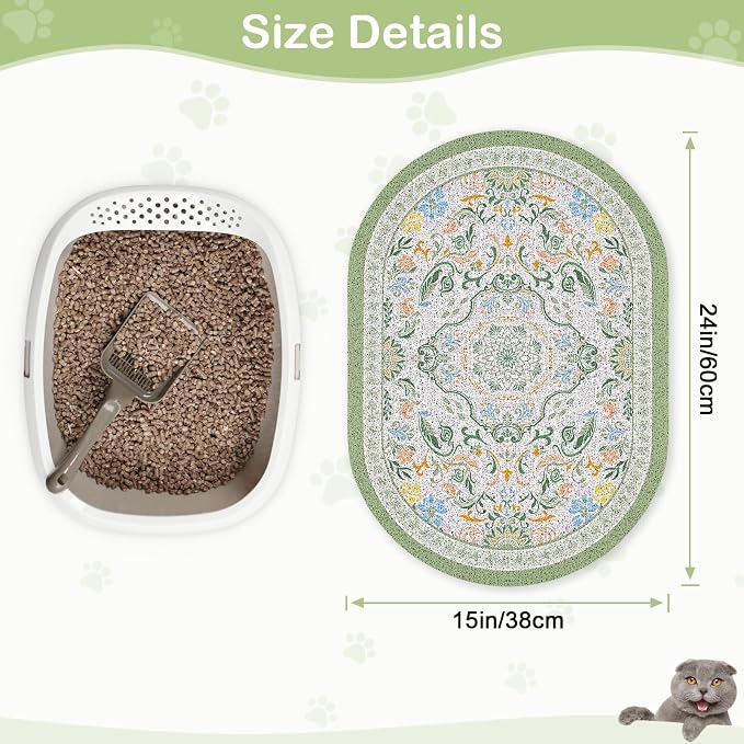 Bienbee Cat Litter Mat, Urine and Water Proof, Bean-Green M - Image 6