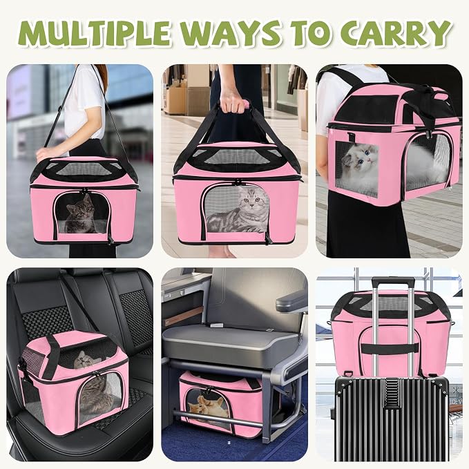 Premium Cat Carrier for Pets Up to 20 Lbs, Cat Travel Bag Soft-Sided Backpack - Image 3