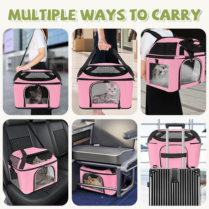 Premium Cat Carrier for Pets Up to 20 Lbs, Cat Travel Bag Soft-Sided Backpack - Image 3