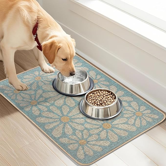 SHIYUE Dog Food Mats for Floors, Absorbent Cat Bowl for Food and Water - Image 6