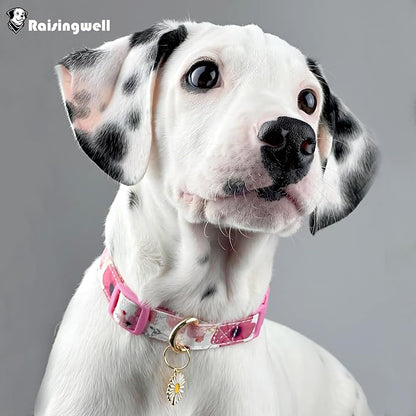 Cotton Dogs Collar Light Pink Flower Patterns - Image 5