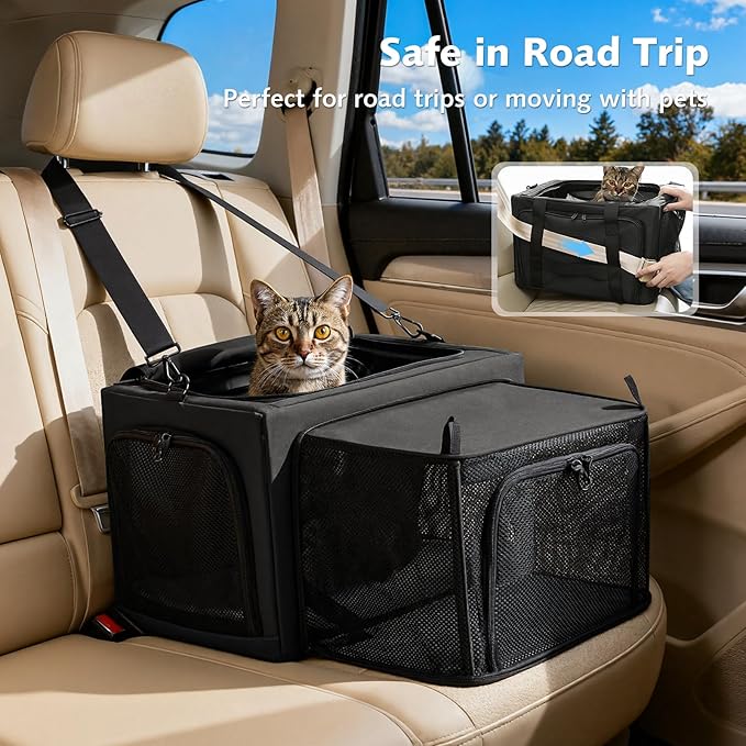 Pecute Cat Carrier Expandable, Stable Pet Carrier - Image 7
