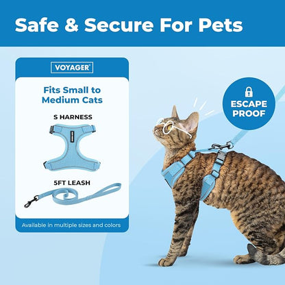 Voyager Escape-Proof Step-in Lock Cat Harness & 5ft Neoprene-Handle Leash Set - Image 2