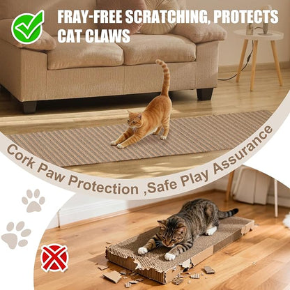 Natural Cork-Cat Scratcher Mat-Cat Scratch Pad Rug-cat Couch Protector-Wall - Image 2