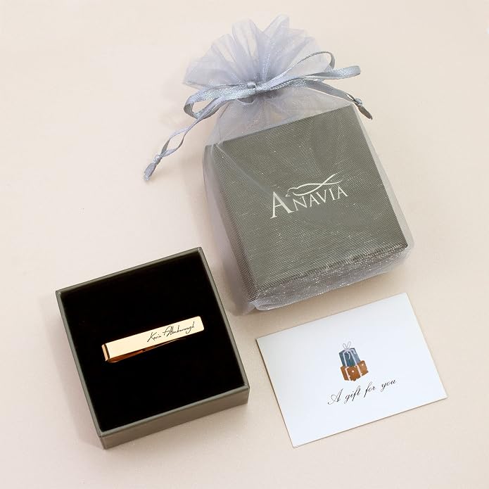 Anavia Pet Portrait & Handwriting Cufflinks Tie Clip Gift Box Set, Personalized - Image 7