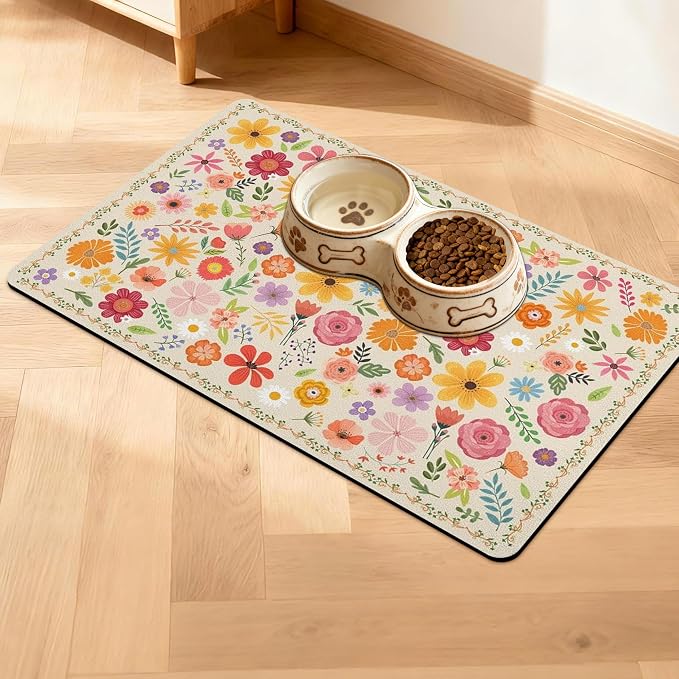 Pet Feeding Mat for Floors Waterproof Dog Mat for Food and Water Absorbent by Unknown