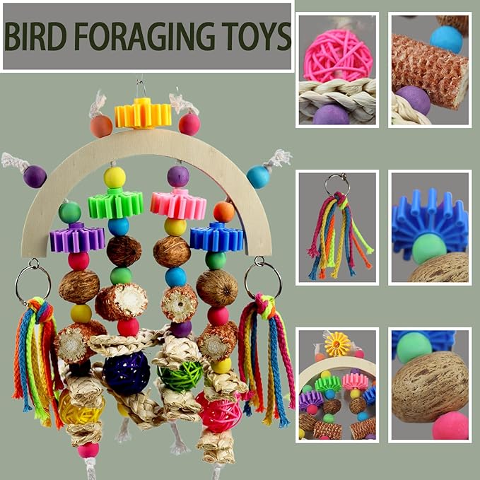 Bird Toys - Natural Corncob Wood & Mango Chew Toys - Image 3