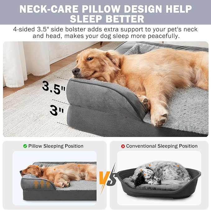 INVENHO Orthopedic Dog Beds Large Sized, XL Washable Dog Sofa - Image 5
