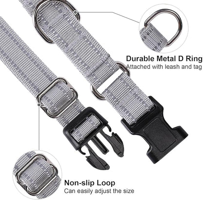 Martingale Dog Collar, Adjustable Nylon Reflective Collar - Image 3