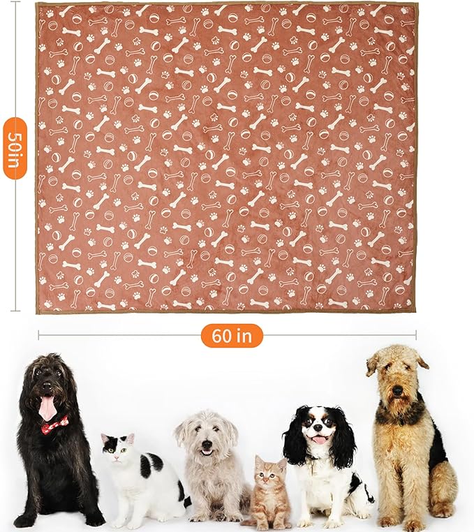 Waterproof Dog Blankets Pet Blanket 50"x60", Soft Fluffy Sofa Car Bed Protector - Image 2