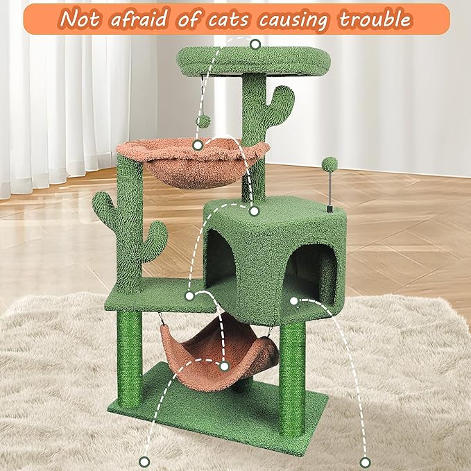 YUNIQUE Cat Tree with Cat Condo Scratch Post and Big Hammock - Image 5