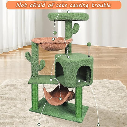 YUNIQUE Cat Tree with Cat Condo Scratch Post and Big Hammock - Image 5