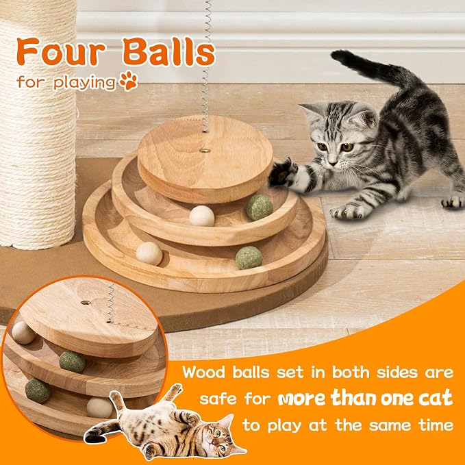 Natural Wood Modern Cat Tree - Image 2
