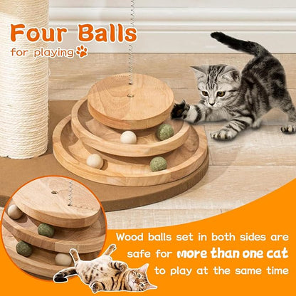 Natural Wood Modern Cat Tree - Image 2