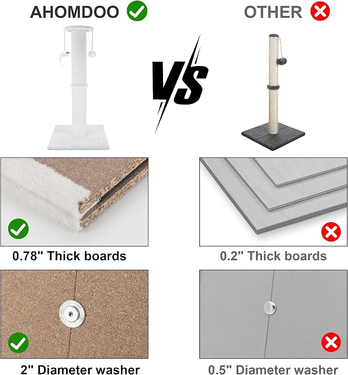 Cat Scratching Post 34 Inches Heavy Duty and Thicker Cat Scratching Post Sisal - Image 6